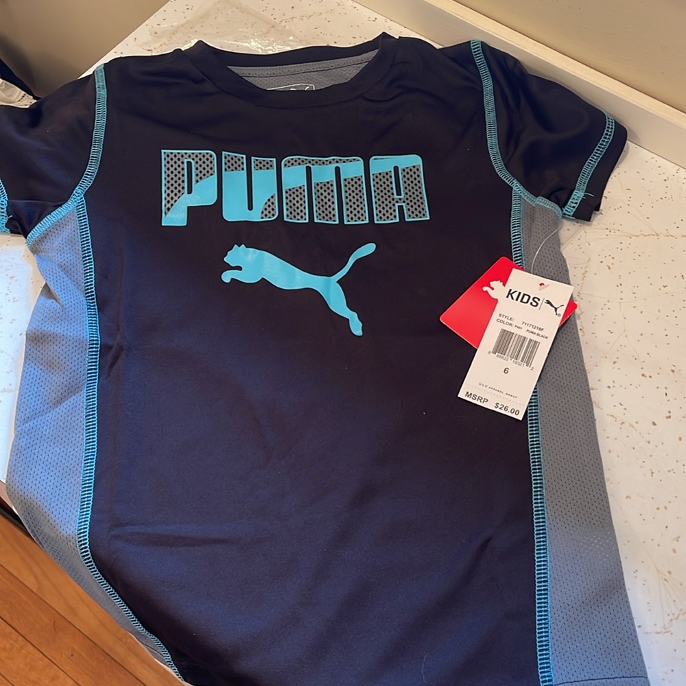 NWT PUMA boys tee mesh back